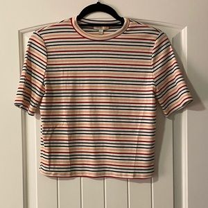 Gianni Bini Crop Top | Multicolor Stripe | Large